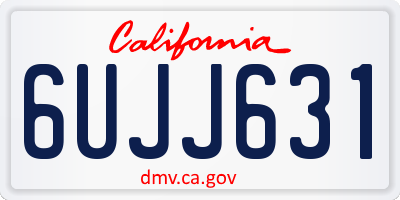 CA license plate 6UJJ631