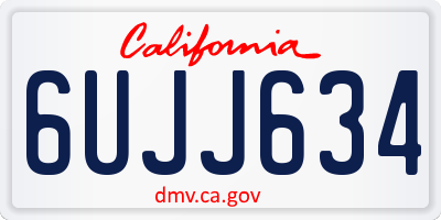 CA license plate 6UJJ634