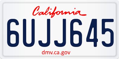 CA license plate 6UJJ645