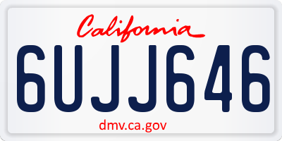 CA license plate 6UJJ646