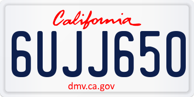 CA license plate 6UJJ650