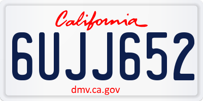 CA license plate 6UJJ652
