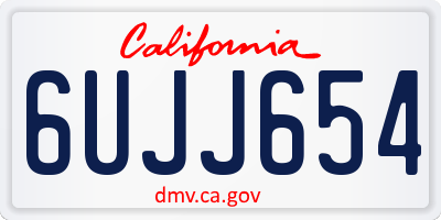 CA license plate 6UJJ654