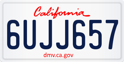 CA license plate 6UJJ657