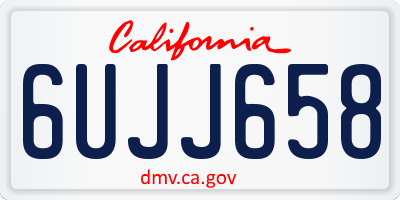 CA license plate 6UJJ658