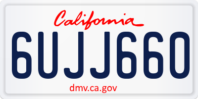 CA license plate 6UJJ660
