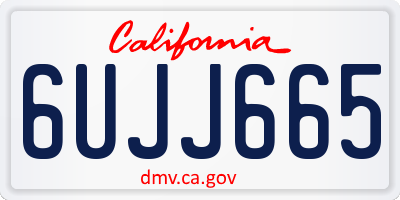 CA license plate 6UJJ665