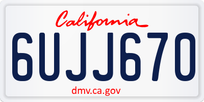 CA license plate 6UJJ670