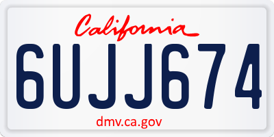 CA license plate 6UJJ674