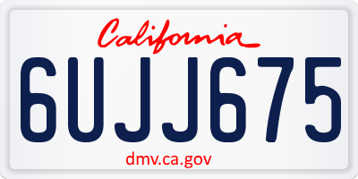 CA license plate 6UJJ675