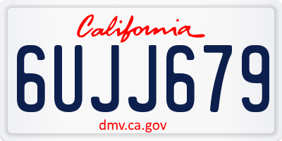 CA license plate 6UJJ679