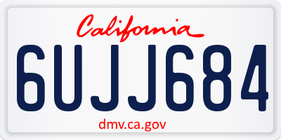 CA license plate 6UJJ684
