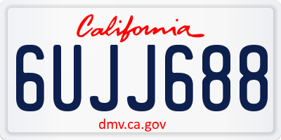 CA license plate 6UJJ688