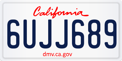 CA license plate 6UJJ689