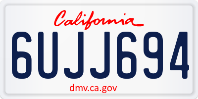 CA license plate 6UJJ694