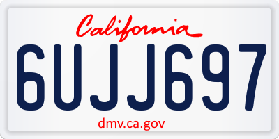 CA license plate 6UJJ697