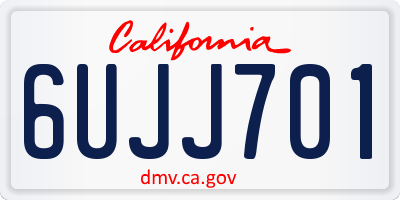 CA license plate 6UJJ701