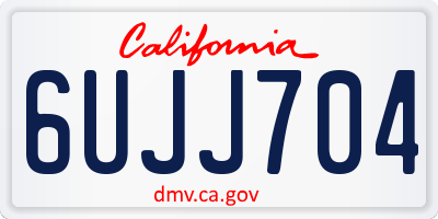 CA license plate 6UJJ704