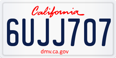 CA license plate 6UJJ707