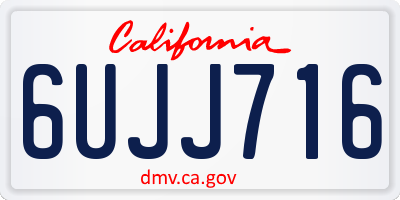 CA license plate 6UJJ716