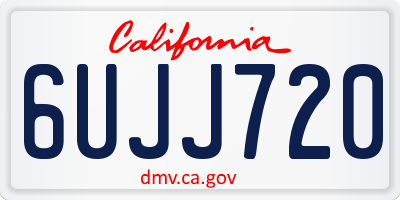 CA license plate 6UJJ720