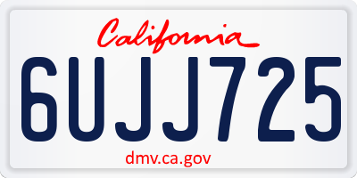 CA license plate 6UJJ725