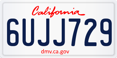 CA license plate 6UJJ729