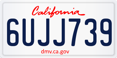 CA license plate 6UJJ739