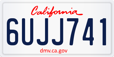CA license plate 6UJJ741