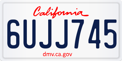 CA license plate 6UJJ745