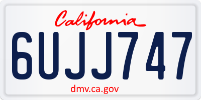 CA license plate 6UJJ747