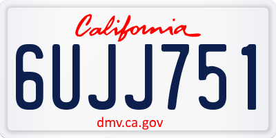 CA license plate 6UJJ751
