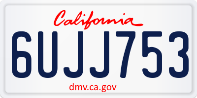 CA license plate 6UJJ753