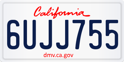 CA license plate 6UJJ755