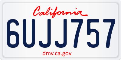 CA license plate 6UJJ757