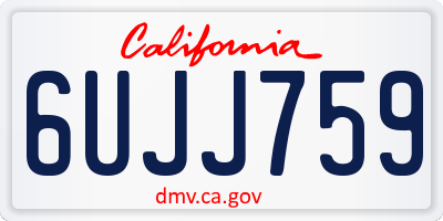 CA license plate 6UJJ759