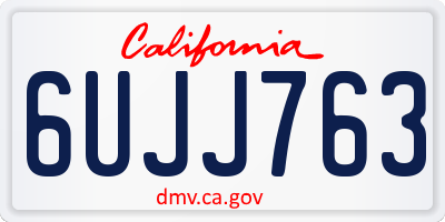 CA license plate 6UJJ763