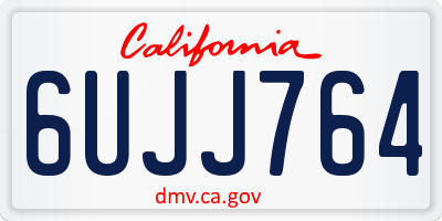 CA license plate 6UJJ764