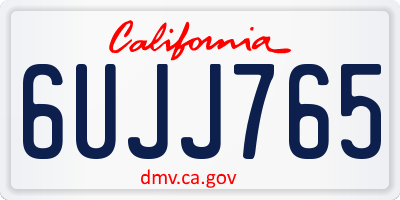 CA license plate 6UJJ765