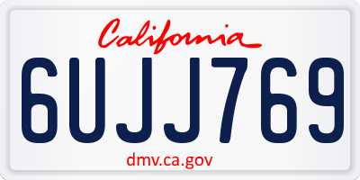 CA license plate 6UJJ769
