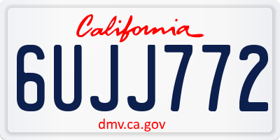 CA license plate 6UJJ772