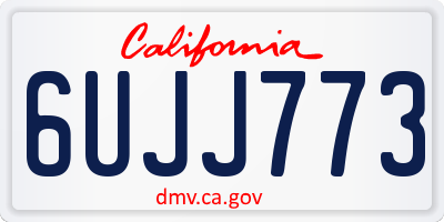 CA license plate 6UJJ773