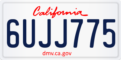 CA license plate 6UJJ775