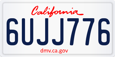 CA license plate 6UJJ776