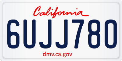 CA license plate 6UJJ780