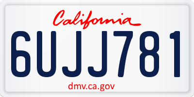 CA license plate 6UJJ781