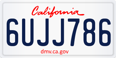 CA license plate 6UJJ786