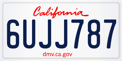 CA license plate 6UJJ787
