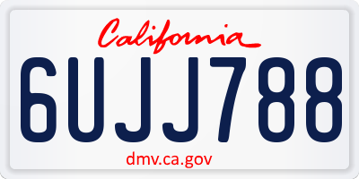 CA license plate 6UJJ788