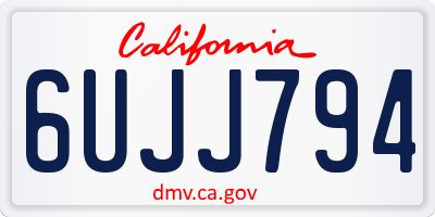 CA license plate 6UJJ794